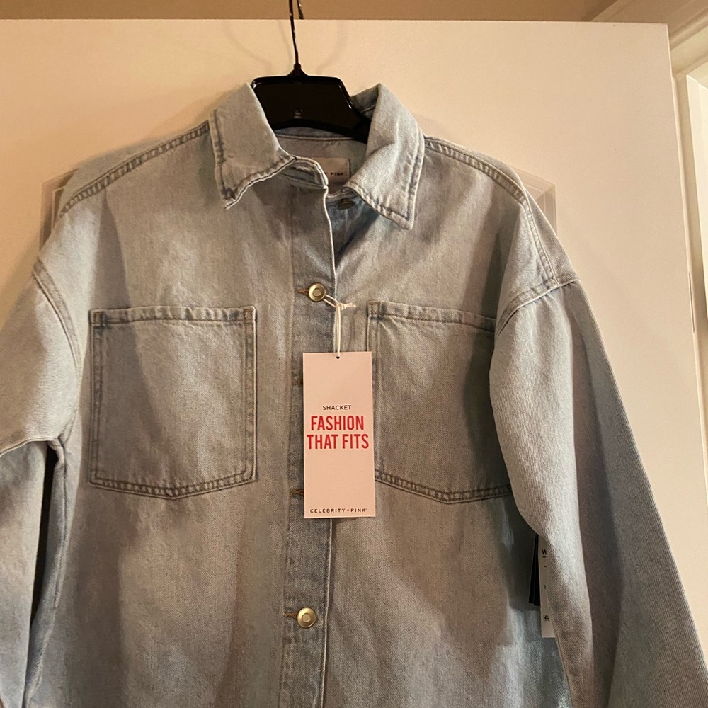 Celebrity Pink Jean Shacket